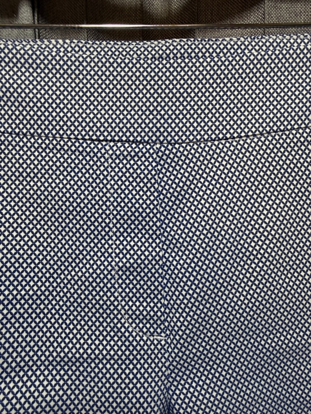 Navy Micro-Pattern Mid-Rise Bermuda Shorts - Picture 3 of 8